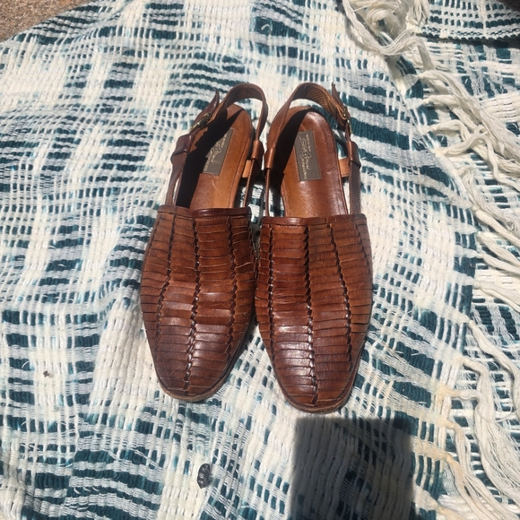 Sesto Meucci Tan Leather Woman's Sandals - Picture 3 of 5